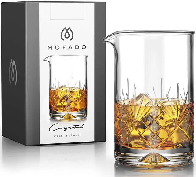 Alt view image 5 of 7 - Crystal Cocktail Mixing Glass/Premium Cocktail Shaker 18oz(540ml) - Solid and Stable Thick Bottom/Professional Quality Bartender Tool for Stirring Cocktails - Gift for Christmas, Birthday