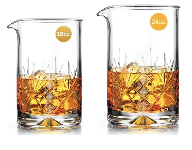 Alt view image 6 of 7 - Crystal Cocktail Mixing Glass/Premium Cocktail Shaker 18oz(540ml) - Solid and Stable Thick Bottom/Professional Quality Bartender Tool for Stirring Cocktails - Gift for Christmas, Birthday