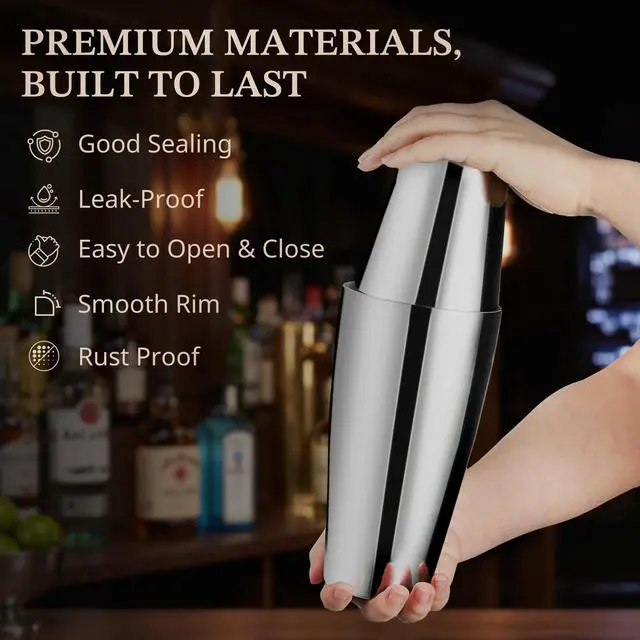 Alt view image 5 of 7 - Cocktail Shaker Set, 2-Piece Boston Shaker Set for Drink Mixing