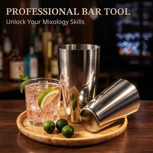 Alt view image 7 of 7 - Cocktail Shaker Set, 2-Piece Boston Shaker Set for Drink Mixing