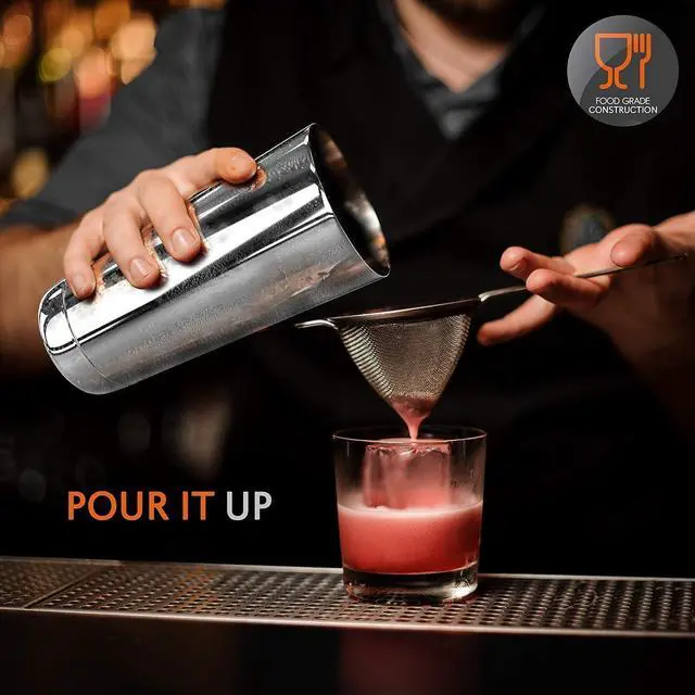 Alt view image 5 of 7 - Mixology Bartender Cocktail Shaker Set - Includes 15 & 30 oz Stainless Steel Shakers, 6 Bottle Pourers & More - Essential Martini Making Kit - Drink Mixing Set - 15 Piece Cocktail Bar Set