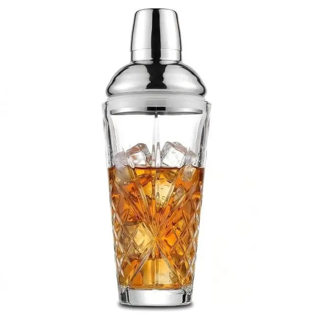 Main image of Cut Crystal Cocktail Shaker with 0.5-1-1.5oz Measured Jigger Cap
