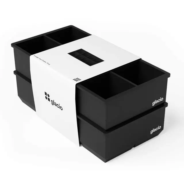 Alt view image 7 of 7 - Ice Cube Molds, 2 Pack Silicone Trays for 8 Large Square Cubes