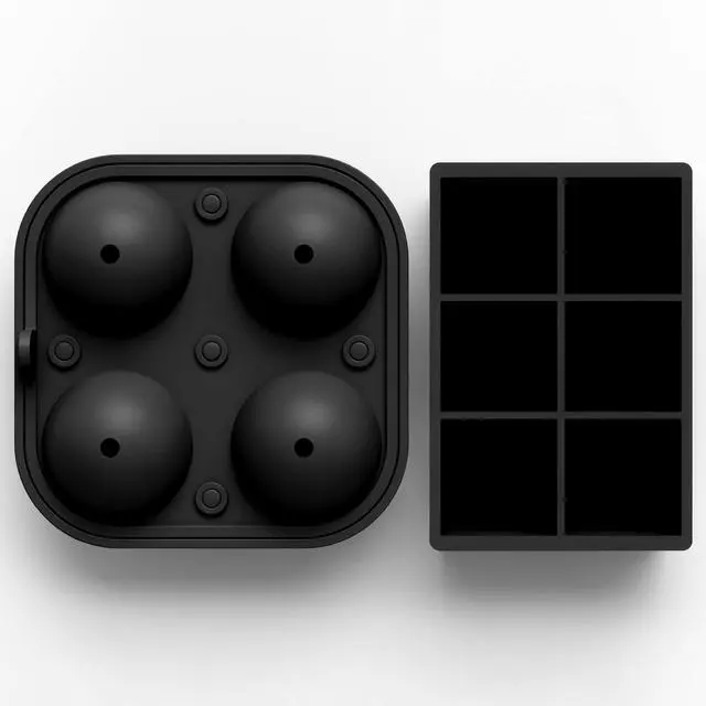 Alt view image 4 of 7 - Ball Ice Cube Tray and Big Cube Molds for Whiskey, Slow Melting Set
