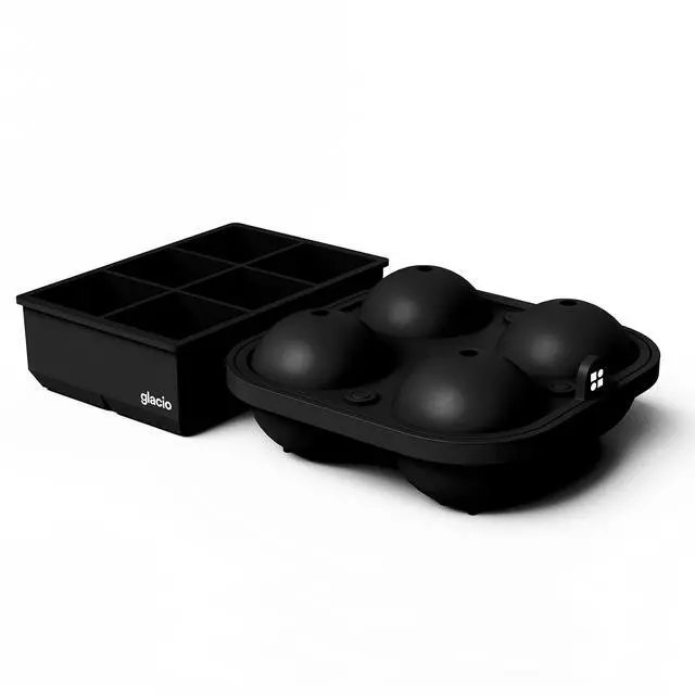 Alt view image 6 of 7 - Ball Ice Cube Tray and Big Cube Molds for Whiskey, Slow Melting Set