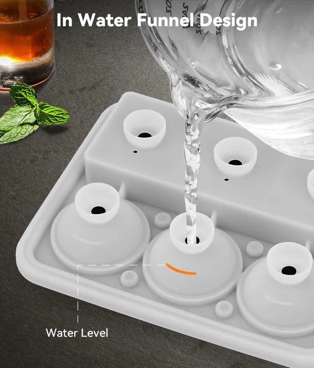 Alt view image 4 of 7 - Ice Cube Trays with Lids, Large Silicone Ice Molds for Whiskey, Set of 2