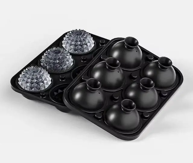 Main image of KORA HAUS Sphere Ice Cube Mold with Lid Extra Large Premium Silicone Ice Ball Maker for Whiskey, Cocktails & Bourbon Ice Sphere Mold BPA Free Easy Release Ice Tray