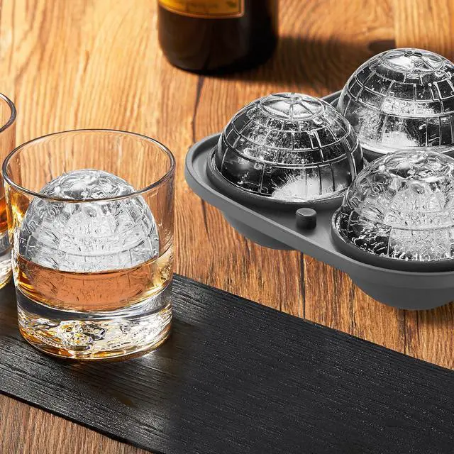 Alt view image 2 of 5 - 3D Death Star Ice Cube Molds, Large Silicone Fun Shapes Bourbon Gifts for Men Fandom, Whiskey Ice Cube Mold for Cocktails,Brandy, Whiskey Gifts for Men Nerds & Geeks