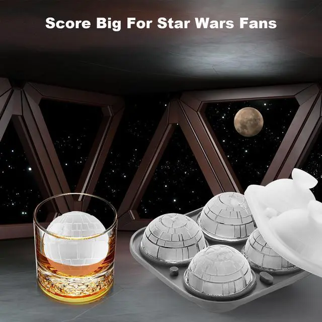 Alt view image 5 of 5 - 3D Death Star Ice Cube Molds, Large Silicone Fun Shapes Bourbon Gifts for Men Fandom, Whiskey Ice Cube Mold for Cocktails,Brandy, Whiskey Gifts for Men Nerds & Geeks