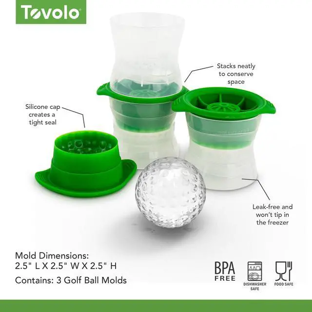Alt view image 6 of 6 - Molds Ice Golf Ball Green, 3 Count