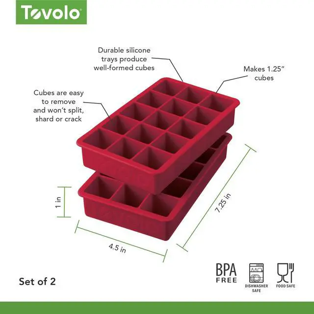 Alt view image 6 of 6 - Trays Ice Cube Cayenne Set Of 2