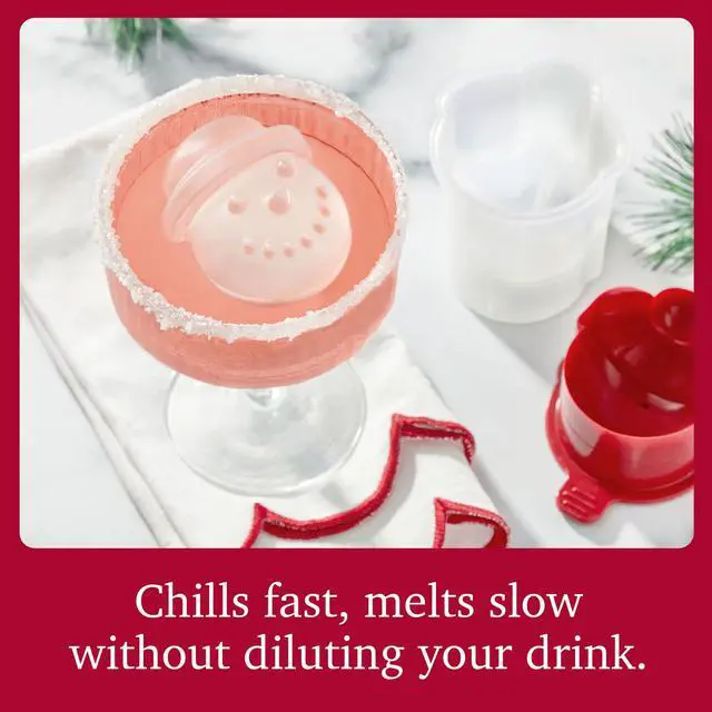 Alt view image 2 of 6 - Ice Cube Snowman Mold Holiday Ice Molds Silicone Set of 4 Christmas Stocking Stuffer for Adults Fun Festive Ice Sphere Makers