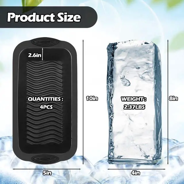 Alt view image 6 of 7 - Extra Large Ice Block Mold for Ice Bath,4 Pack 9.4Lbs