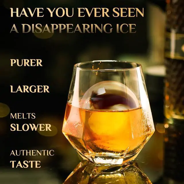 Alt view image 3 of 7 - Clear Ice Cube Maker, 2.5" Stainless Steel Crystal Clear Ice Ball Maker, Non-BPA Premium Silicone Ice Cube Molds for Whiskey & Cocktails, Easy-Release Sphere Ice Maker, Bourbon Gifts for Men (1 PACK)