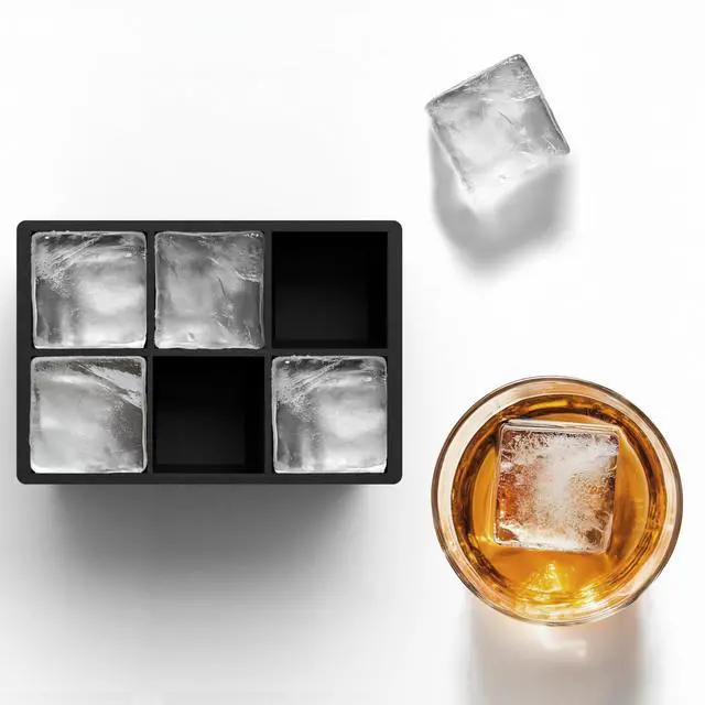 Alt view image 4 of 7 - Silicone Ice Cube Trays with Lids, Large 2 Inch Cubes & Spheres Set
