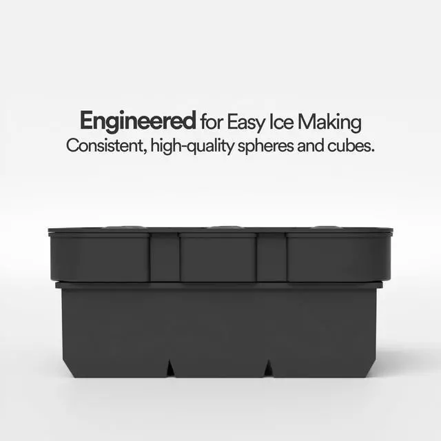 Alt view image 6 of 7 - Silicone Ice Cube Trays with Lids, Large 2 Inch Cubes & Spheres Set