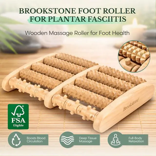 Alt view image 3 of 7 - Foot Massager for Neuropathy & Plantar Fasciitis Relief - Wooden Foot Roller Massager, Neuropathy Pain Relief for Feet - Mom Gifts for Women Portable for Home or Travel