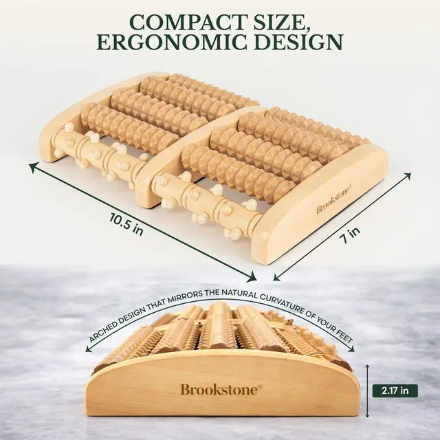 Alt view image 4 of 7 - Foot Massager for Neuropathy & Plantar Fasciitis Relief - Wooden Foot Roller Massager, Neuropathy Pain Relief for Feet - Mom Gifts for Women Portable for Home or Travel