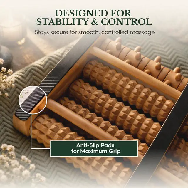 Alt view image 6 of 7 - Foot Massager for Neuropathy & Plantar Fasciitis Relief - Wooden Foot Roller Massager, Neuropathy Pain Relief for Feet - Mom Gifts for Women Portable for Home or Travel