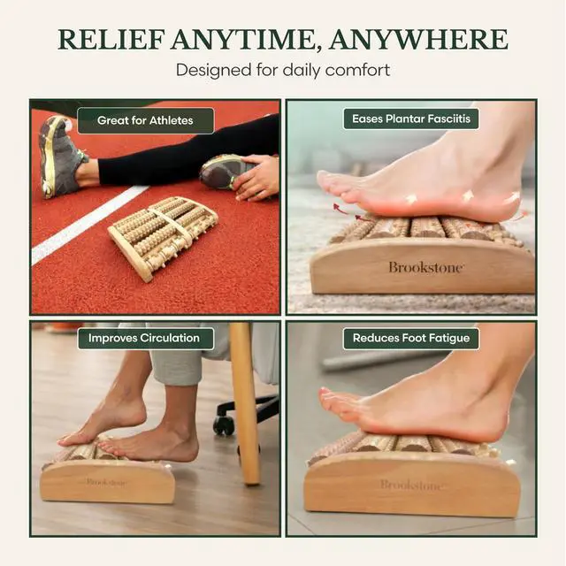 Alt view image 7 of 7 - Foot Massager for Neuropathy & Plantar Fasciitis Relief - Wooden Foot Roller Massager, Neuropathy Pain Relief for Feet - Mom Gifts for Women Portable for Home or Travel