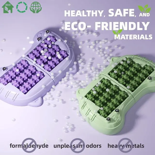 Alt view image 6 of 7 - Foot Roller Massager for Plantar Fasciitis Relief, Large Size, Eases Foot Pain & Cold Feet, Enhances Circulation, Portable, Split into Two, Full-Body Washable, Purple