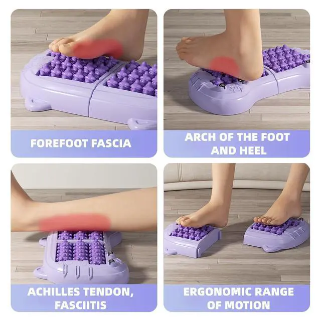 Alt view image 7 of 7 - Foot Roller Massager for Plantar Fasciitis Relief, Large Size, Eases Foot Pain & Cold Feet, Enhances Circulation, Portable, Split into Two, Full-Body Washable, Purple