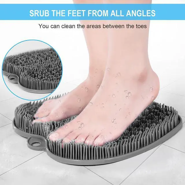 Alt view image 3 of 7 - XL Larger Shower Foot Scrubber Mat with Non-Slip Suction Cups