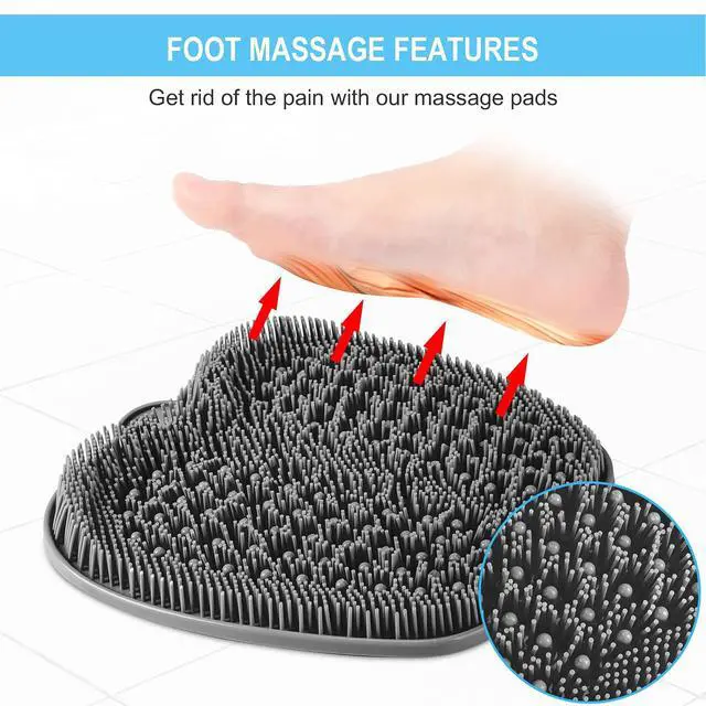Alt view image 6 of 7 - XL Larger Shower Foot Scrubber Mat with Non-Slip Suction Cups