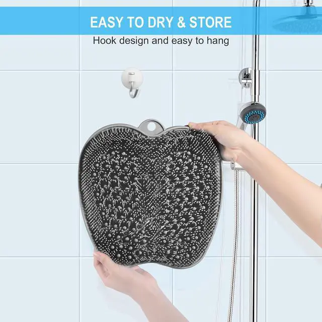 Alt view image 7 of 7 - XL Larger Shower Foot Scrubber Mat with Non-Slip Suction Cups