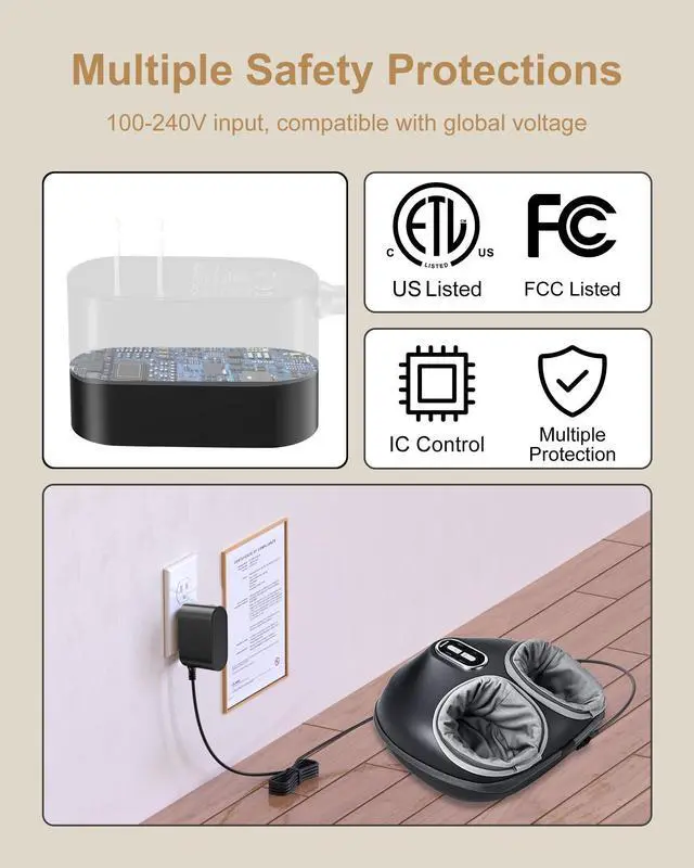Alt view image 5 of 5 - 12V Foot Massager Charger for Nekteck,RENPHO,Breo,Snailax,Medcursor,Etekcity,MOUNTRAX Foot Massager Machine AC Power Adapter Charger Replacement