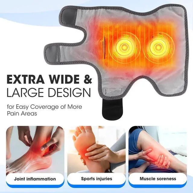 Alt view image 2 of 7 - Foot Massager for Pain Relief, Cordless Ankle Heating Pad, Heated Ankle Wrap,with 6 Heating 3 Massage Modes & Timer, Foot Massager with Heat