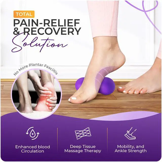 Alt view image 2 of 7 - Foot Roller for Plantar Fasciitis Relief by Ground Force - Deep Tissue Silicone Foot Massager for Arch & Heel Pain, Neuropathy, Heel Spurs, Myofascial Release - Portable Recovery Tool