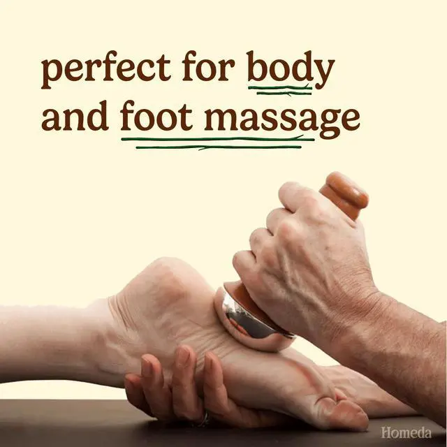 Alt view image 7 of 7 - Kansa Wand Ayurveda Foot Massager - Indian Skincare Tool - SWA Kansa Wand for Feet & Face Relazation, Wellness & Detox - Ayurveda Gifts (Single Bowl)