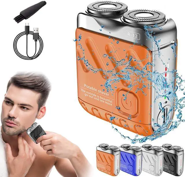 Main image of Skyworl Mini Shaver, Beard Shavers Portable Suitcase Design, Mini Portable Electric Shaver for Men Waterproof, Fast Charging Long Battery Life Double-Ring Magnetic Cutter (Orange)