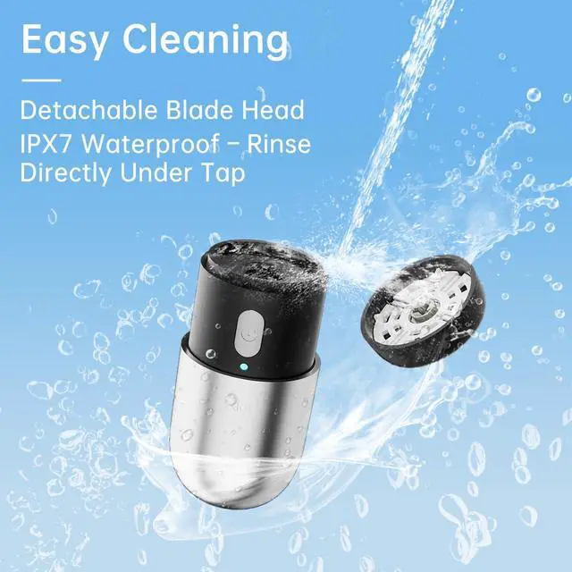 Alt view image 5 of 6 - Mini Electric Shaver, Electric Razor for Men, Portable USB-C Rechargeable Waterproof Shaver, Cordless Powerful Razor for Travel, Home, Business