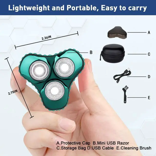 Alt view image 3 of 7 - Mini Electric Razor for Men, Upgrade Mini Shaver, Pocket Size Portable Electric Shaver, USB Rechargeable, Waterproof, Easy to Use One-Button, Suitable for Home, Car, Travel, Gift for Men