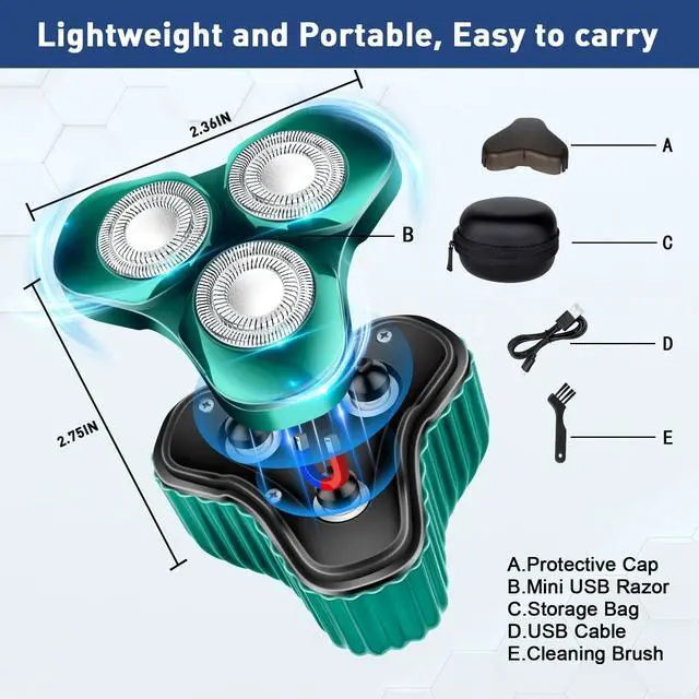Alt view image 4 of 7 - Mini Electric Razor for Men, Upgrade Mini Shaver, Pocket Size Portable Electric Shaver, USB Rechargeable, Waterproof, Easy to Use One-Button, Suitable for Home, Car, Travel, Gift for Men