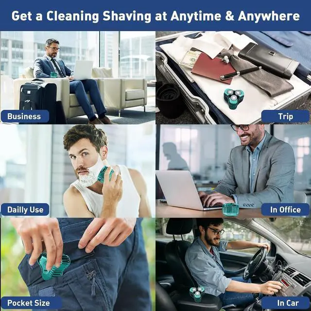 Alt view image 7 of 7 - Mini Electric Razor for Men, Upgrade Mini Shaver, Pocket Size Portable Electric Shaver, USB Rechargeable, Waterproof, Easy to Use One-Button, Suitable for Home, Car, Travel, Gift for Men