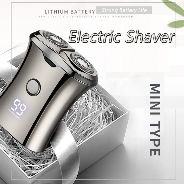 Alt view image 7 of 7 - Electric Mini Travel Shaver for Men - Pocket Size Washable Electronic Razor - Mens Rechargeable Portable Cordless Small Shaving Face Beard - Wet & Dry Rotary Compact Electrical Shave