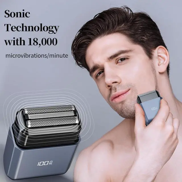 Alt view image 2 of 7 - Electric Foil Shavers for Men,Mini Electric Razor for Face 3-Blades Wet&Dry