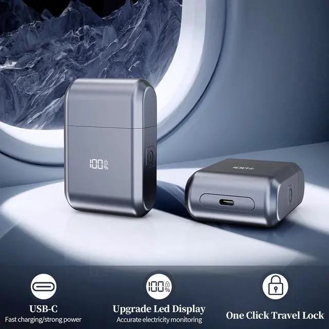 Alt view image 6 of 7 - Electric Foil Shavers for Men,Mini Electric Razor for Face 3-Blades Wet&Dry