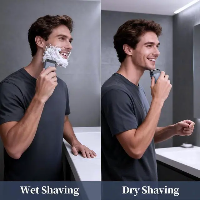 Alt view image 7 of 7 - Electric Foil Shavers for Men,Mini Electric Razor for Face 3-Blades Wet&Dry