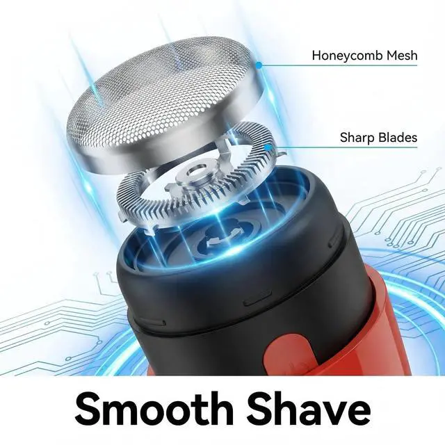 Alt view image 3 of 7 - Mini Electric Razor, Facial Hair Removal for Women: Rechargeable Waterproof Shaver Cordless Travel Razor for Face, Underarms & Sensitive Areas, Portable Grooming Gift, Electric Razors for Women, Red