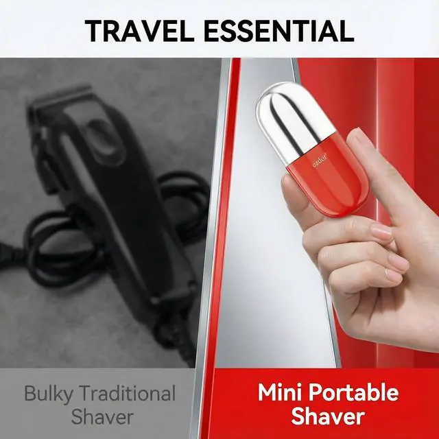 Alt view image 5 of 7 - Mini Electric Razor, Facial Hair Removal for Women: Rechargeable Waterproof Shaver Cordless Travel Razor for Face, Underarms & Sensitive Areas, Portable Grooming Gift, Electric Razors for Women, Red