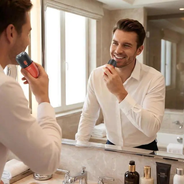 Alt view image 7 of 7 - Mini Electric Razor, Facial Hair Removal for Women: Rechargeable Waterproof Shaver Cordless Travel Razor for Face, Underarms & Sensitive Areas, Portable Grooming Gift, Electric Razors for Women, Red