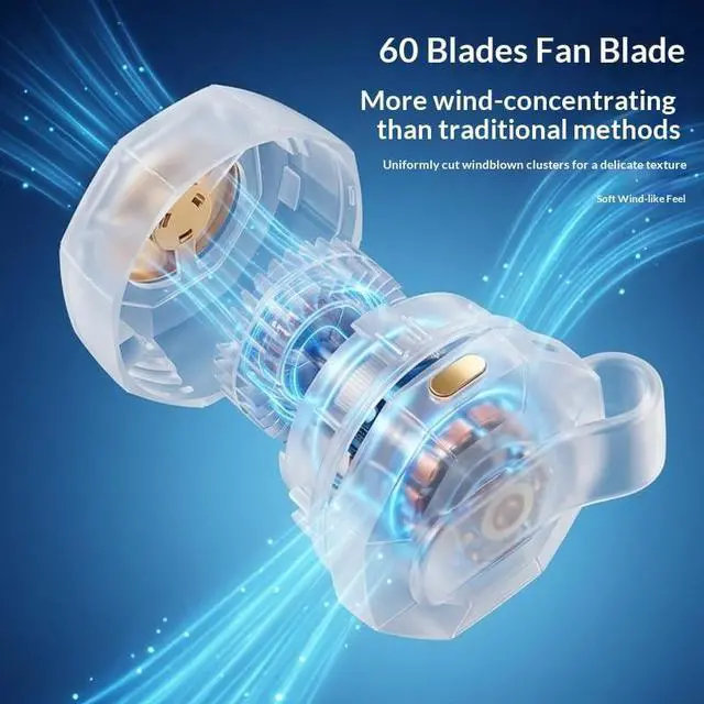Alt view image 2 of 6 - Portable Silent Mini Bladeless Fan Clip On Small Clip Fan for Shirt & Waist, Adjustable 3-Speed Suspended Whirlwind Fan for Outdoor, Travel, Office Travel Accessories Gift (1, Khaki)