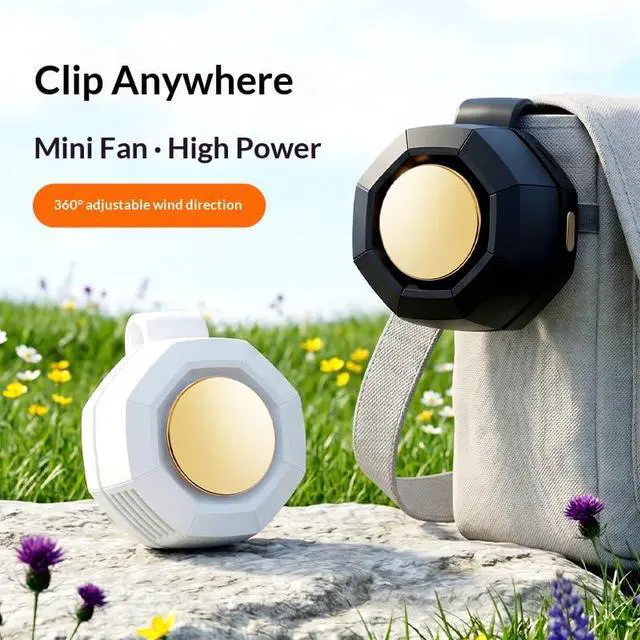 Alt view image 6 of 6 - Portable Silent Mini Bladeless Fan Clip On Small Clip Fan for Shirt & Waist, Adjustable 3-Speed Suspended Whirlwind Fan for Outdoor, Travel, Office Travel Accessories Gift (1, Khaki)