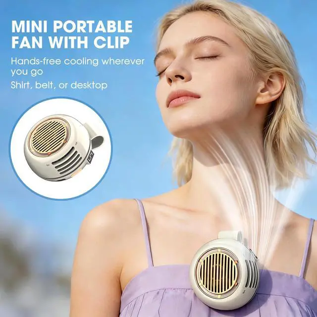 Alt view image 3 of 7 - Portable Silent Mini Bladeless Fan Clip On, Mini USB Rechargeable 360° Rotatable Fan, 2026 New Adjustable 3-Speed Suspended Whirlwind Cooler Fans for Outdoor & Travel & Office (Pink)