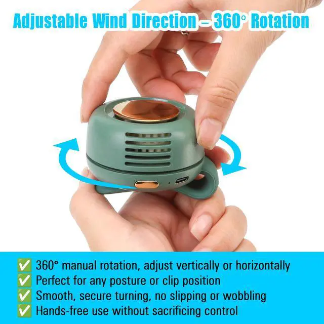 Alt view image 3 of 7 - Portable Waist Clip Fan, Silent Mini Bladeless Fan Clip On, Adjustable 3-Speed Suspended Whirlwind Cooler Fans Clip-on for Shirt and Waist, Outdoor & Travel & Office, Travel Accessories Gift