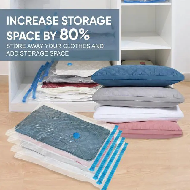 Alt view image 2 of 7 - Vacuum Storage Bags, Vacuum Seal Space Saver Bags for Clothing, Travel Lugggage, Carry-on, Blankets, Comforters, Pillow, Bedding, 10 Combo